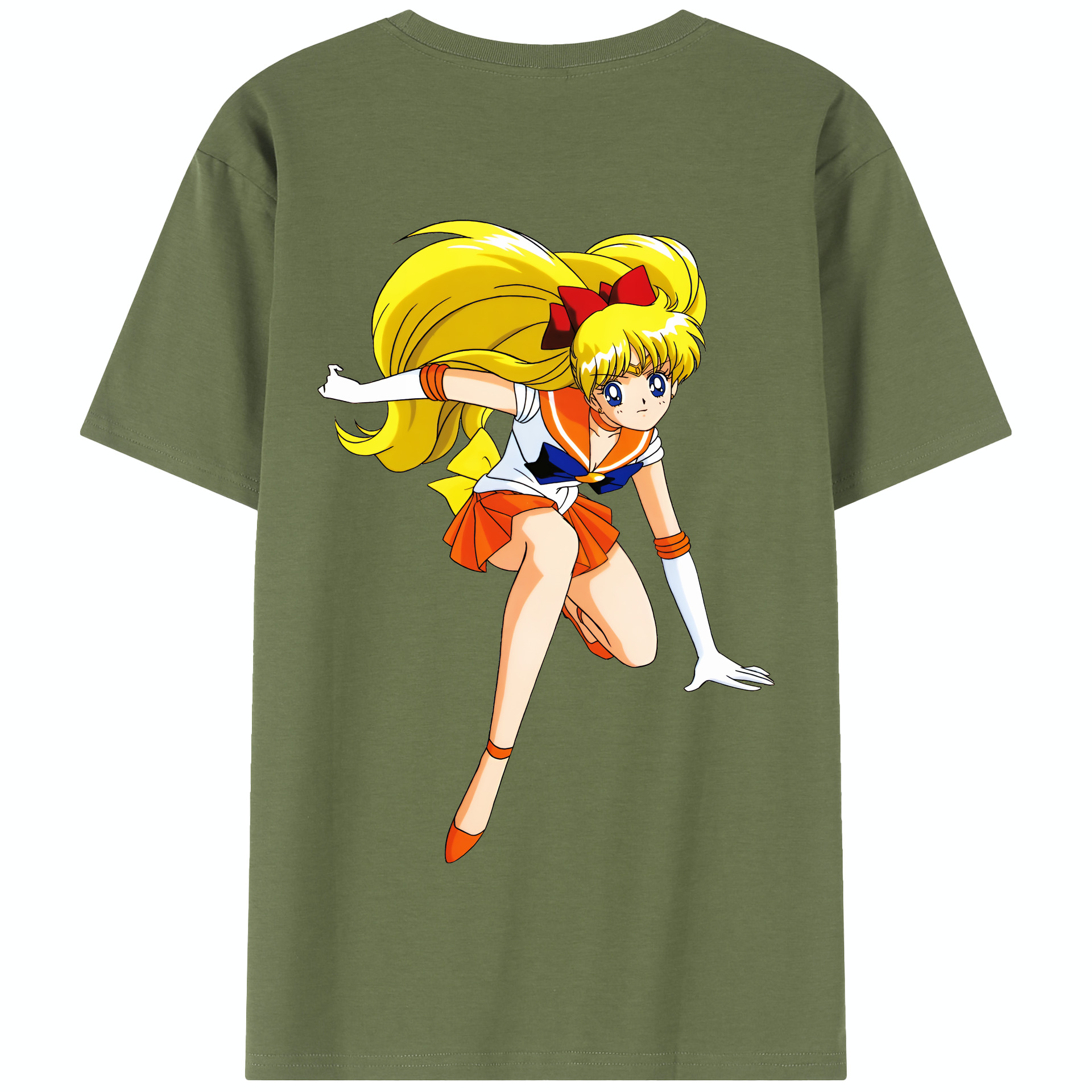 （画像用） 美少女戦士セーラームーン 愛野 美奈子 あいの みなこ Sailor Moon Aino Minako 綿100％半袖Tシャツ（背面プリント）